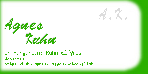 agnes kuhn business card